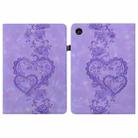 For Lenovo Tab M10 Plus 10.6 3rd Gen 2022 Love Hearts Embossed Leather Tablet Case(Purple) - 1