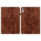 For Lenovo Tab P11 Gen 2 Love Hearts Embossed Leather Tablet Case(Brown) - 1