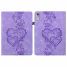 For Lenovo Tab P11 Gen 2 Love Hearts Embossed Leather Tablet Case(Purple) - 1