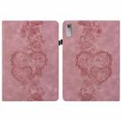 For Lenovo Tab P11 Gen 2 Love Hearts Embossed Leather Tablet Case(Pink) - 1