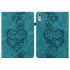 For Lenovo Tab P11 Gen 2 Love Hearts Embossed Leather Tablet Case(Green) - 1