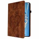 For Lenovo Tab Plus Love Hearts Embossed Leather Tablet Case(Brown) - 2