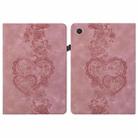 For Lenovo Tab Plus Love Hearts Embossed Leather Tablet Case(Pink) - 1