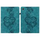 For Lenovo Tab Plus Love Hearts Embossed Leather Tablet Case(Green) - 1