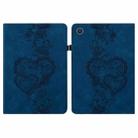 For Lenovo Tab Plus Love Hearts Embossed Leather Tablet Case(Dark Blue) - 1
