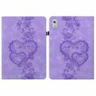 For Lenovo Tab M9 Love Hearts Embossed Leather Tablet Case(Purple) - 1