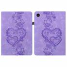 For Lenovo Tab M10 3rd Gen Love Hearts Embossed Leather Tablet Case(Purple) - 1