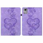 For Lenovo Tab M11 / Xiaoxin Pad 11 2024 Love Hearts Embossed Leather Tablet Case(Purple) - 1