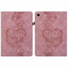 For Samsung Galaxy Tab S6 Lite 2022 / 2020 Love Hearts Embossed Leather Smart Tablet Case(Pink) - 1