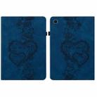 For Samsung Galaxy Tab A7 10.4 2020 Love Hearts Embossed Leather Smart Tablet Case(Dark Blue) - 1