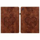 For Samsung Galaxy Tab A 9.7 T550 Love Hearts Embossed Leather Smart Tablet Case(Brown) - 1