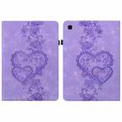 For Samsung Galaxy Tab A 9.7 T550 Love Hearts Embossed Leather Smart Tablet Case(Purple) - 1