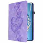 For Samsung Galaxy Tab A 9.7 T550 Love Hearts Embossed Leather Smart Tablet Case(Purple) - 2