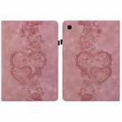For Samsung Galaxy Tab A 9.7 T550 Love Hearts Embossed Leather Smart Tablet Case(Pink) - 1