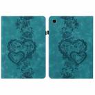 For Samsung Galaxy Tab A 9.7 T550 Love Hearts Embossed Leather Smart Tablet Case(Green) - 1