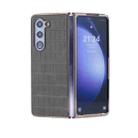 For Samsung Galaxy Z Fold6 5G Electroplated PC Crocodile Pattern Folding Phone Case(Green) - 1