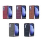 For Samsung Galaxy Z Fold6 5G Electroplated PC Crocodile Pattern Folding Phone Case(Brown) - 2