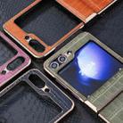 For Samsung Galaxy Z Flip5 5G Electroplated PC Crocodile Pattern Folding Phone Case(Black) - 3