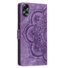 For OPPO A58 4G Mandala Embossed Retro Frosted Leather Phone Case(Purple) - 3
