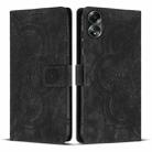For OPPO A78 4G Mandala Embossed Retro Frosted Leather Phone Case(Black) - 1