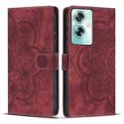 For OPPO A79 5G Mandala Embossed Retro Frosted Leather Phone Case(Red) - 1