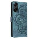 For OPPO A98 5G Mandala Embossed Retro Frosted Leather Phone Case(Blue) - 3