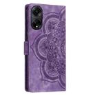 For OPPO A98 5G Mandala Embossed Retro Frosted Leather Phone Case(Purple) - 3
