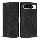 For Google Pixel 8 Pro Mandala Embossed Retro Frosted Leather Phone Case(Black) - 1