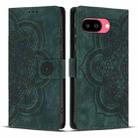 For Google Pixel 9a Mandala Embossed Retro Frosted Leather Phone Case(Green) - 1
