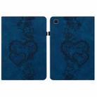 For Samsung Galaxy Tab A7 Lite Love Hearts Embossed Leather Tablet Case(Dark Blue) - 1
