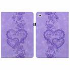 For Samsung Galaxy Tab S2 9.7 Love Hearts Embossed Leather Tablet Case(Purple) - 1