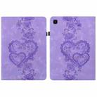 For Samsung Galaxy Tab A9 Love Hearts Embossed Leather Tablet Case(Purple) - 1