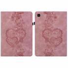 For Samsung Galaxy Tab A9 Love Hearts Embossed Leather Tablet Case(Pink) - 1
