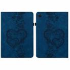 For Samsung Galaxy Tab A9 Love Hearts Embossed Leather Tablet Case(Dark Blue) - 1