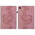 For Samsung Galaxy Tab A9+ Love Hearts Embossed Leather Tablet Case(Pink) - 1