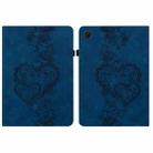 For Samsung Galaxy Tab A9+ Love Hearts Embossed Leather Tablet Case(Dark Blue) - 1