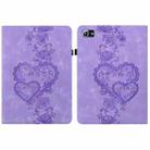 For Samsung Galaxy Tab A 10.1 2016 Love Hearts Embossed Leather Tablet Case(Purple) - 1