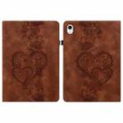 For Samsung Galaxy Tab S10 / S9 / S8 Love Hearts Embossed Leather Tablet Case(Brown) - 1