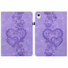 For Samsung Galaxy Tab S10 / S9 / S8 Love Hearts Embossed Leather Tablet Case(Purple) - 1