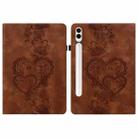 For Samsung Galaxy Tab S10+ / S9+ / S8+ Love Hearts Embossed Leather Tablet Case(Brown) - 1