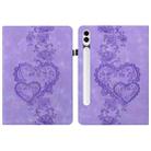 For Samsung Galaxy Tab S10+ / S9+ / S8+ Love Hearts Embossed Leather Tablet Case(Purple) - 1