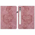 For Samsung Galaxy Tab S10+ / S9+ / S8+ Love Hearts Embossed Leather Tablet Case(Pink) - 1