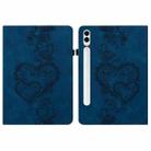 For Samsung Galaxy Tab S10+ / S9+ / S8+ Love Hearts Embossed Leather Tablet Case(Dark Blue) - 1