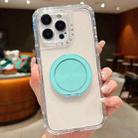 For iPhone 15 Pro Max Dreamland Transparent MagSafe Holder Phone Case(Mint Green) - 1