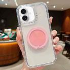 For iPhone 16 Plus Dreamland Transparent MagSafe Holder Phone Case(Pink) - 1