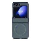 For Samsung Galaxy Z Flip5 5G Diamond Pattern MagSafe Magnetic Folding Phone Case(Dark Green) - 1