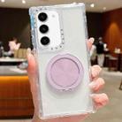 For Samsung Galaxy S21 5G Dreamland Transparent MagSafe Holder Phone Case(Light Purple) - 1