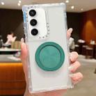 For Samsung Galaxy S23 FE 5G Dreamland Transparent MagSafe Holder Phone Case(Green) - 1
