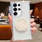 For Samsung Galaxy S25 Ultra / S24 Ultra 5G Dreamland Transparent MagSafe Holder Phone Case(White) - 1