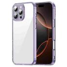 For iPhone 16 Pro PC Hybrid TPU Airbag Shockproof Phone Case(Transparent Purple) - 1